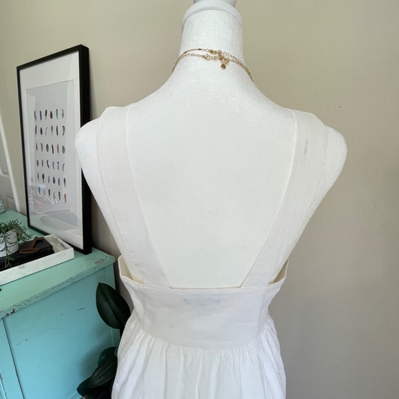 THEORY  |  Linen Midi Dress Sour Cream White 4 - Picture 6 of 10